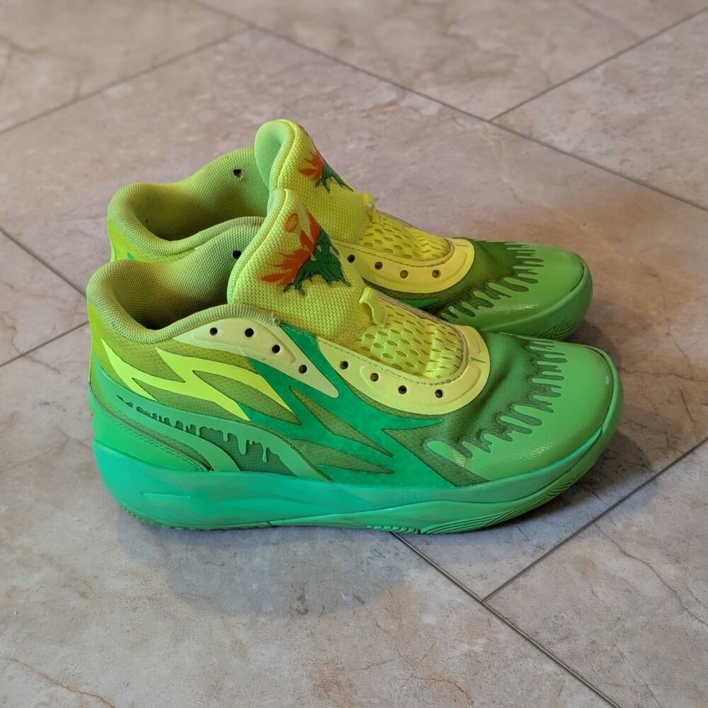 Rare Nickelodeon x Puma LaMelo Ball MB.02 'Slime' Shoes Sneakers Kids 4.5 - Picture 2 of 11